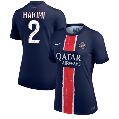 Fotballdrakt Dame Paris Saint-Germain Achraf Hakimi #2 Hjemmedrakt 2024-25 Kortermet